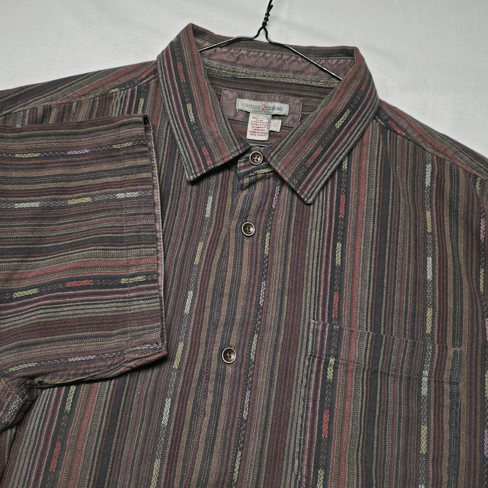 Carbon2Cobalt Button Down Shirt Men's LT Earthy Inlay Patterned Multi Colored